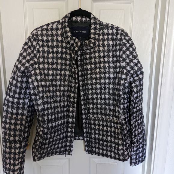 Lands End Down Houndstoot Puff Jacket. - Picture 3 of 6
